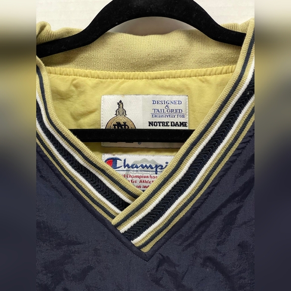 Vintage Champion V Neck Pullover Notre Dame Jacket Size Medium - Picture 8 of 10